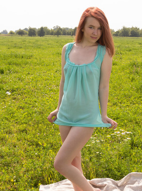 Redhead Teen Hottie Paige Teases Outdoors