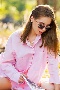 Aristeia Parts Her Soft Thighs To Frame The Intricate Folds Of Her Shaved Pussy