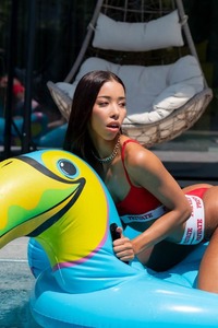 Lia Lin Sexy Brunette Solo Striptease