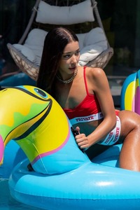 Lia Lin Sexy Brunette Solo Striptease