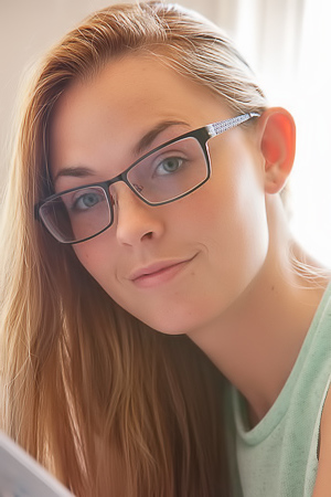 Bailey Rayne reading magazine