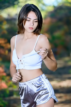 Busty Teen Dzhili Gets Horny In Forest