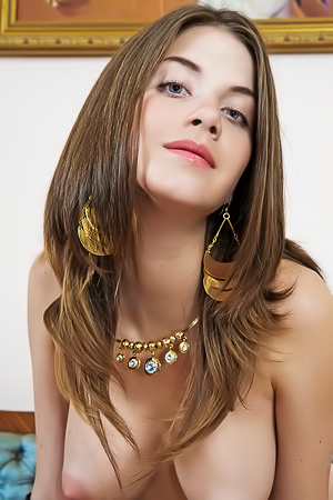 Busty Teen Babe Anita C Poses In Her Nylon Stockings