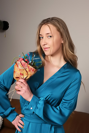 Sailor Exposing Her Gorgeous Breasts And Pinching Her Nipples Playfully