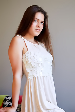 Serina Gomez Strokes Her Puffy Nipples And Parts Her Soft Thighs