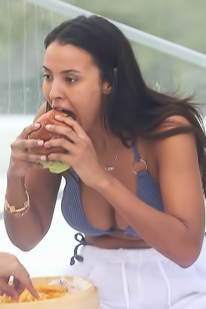 Maya Jama Eats a Burger!
