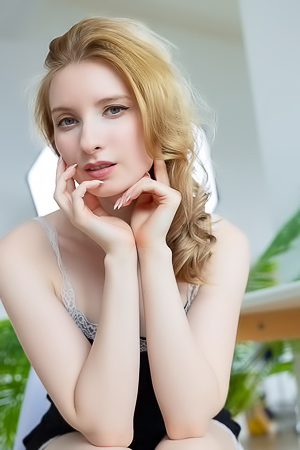 Azzura Relaxing In Her Home Office