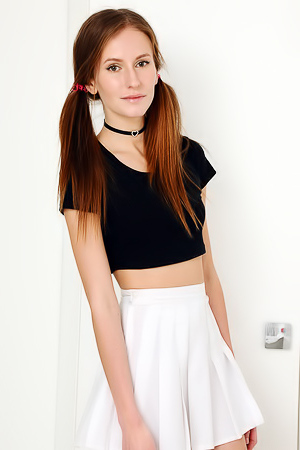 Alisa Revealing Her Lovely Small Breasts With Flirty Smile