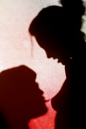 Silhouettes Tease In Vibrant Shadow Play With Natural Curves And Colorful Hair From Penthouse Vault