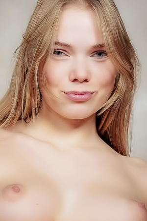 Luises Playful Striptease on Couch, Perky Nips Out