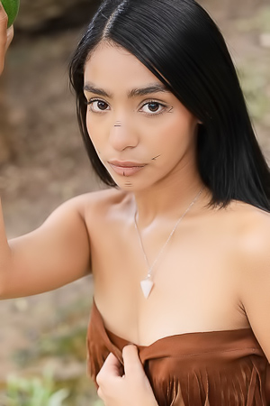 Teasing In Fringe Top Amidst Greenery And Sensual Forest Vibes