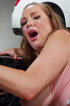 Kat Marie submitted to the mechanic in the garage